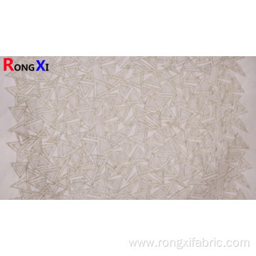 New Design Beaded White Embroidery Polyester Fabric